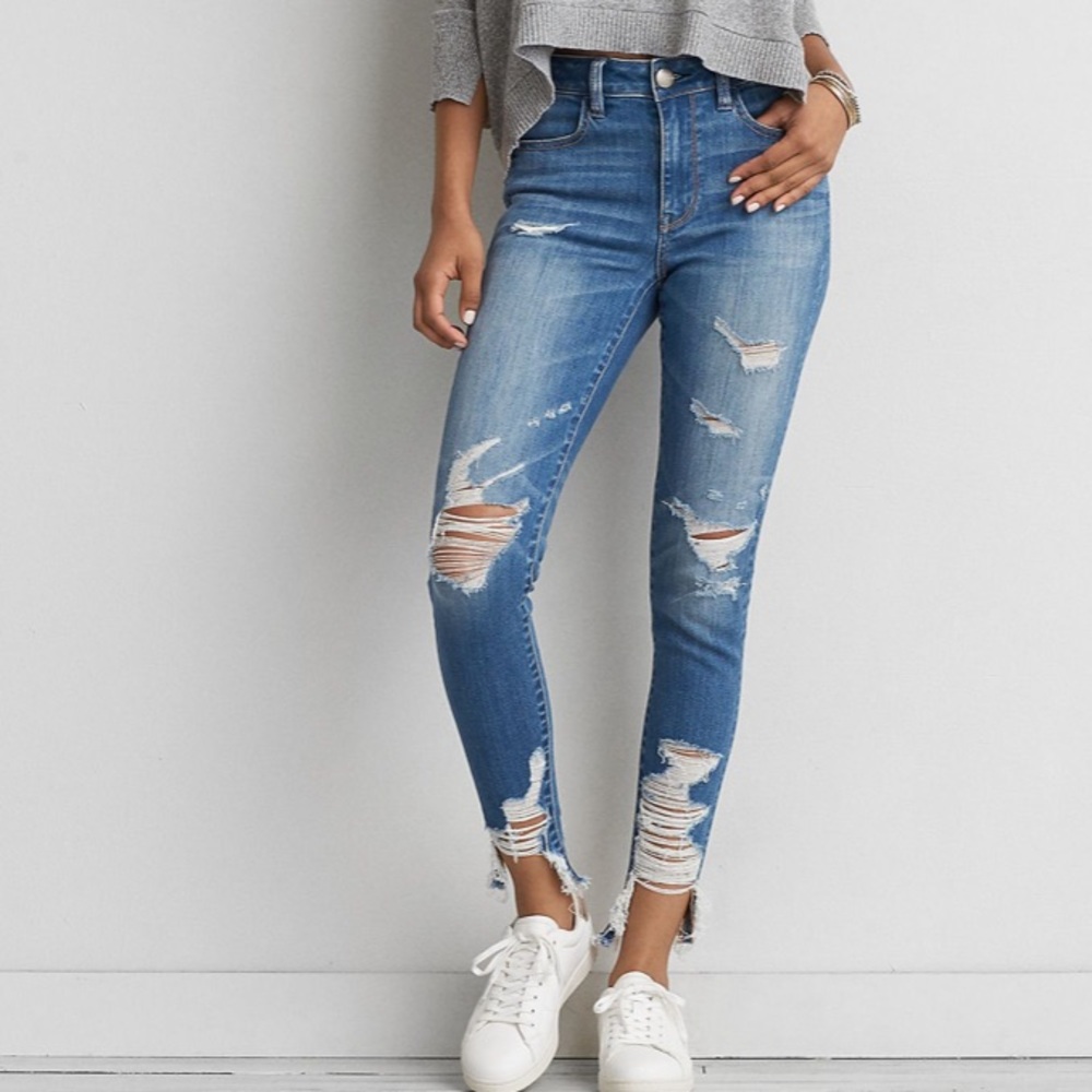 AEO Denim x Hi Rise Shredder Jegging Jeans